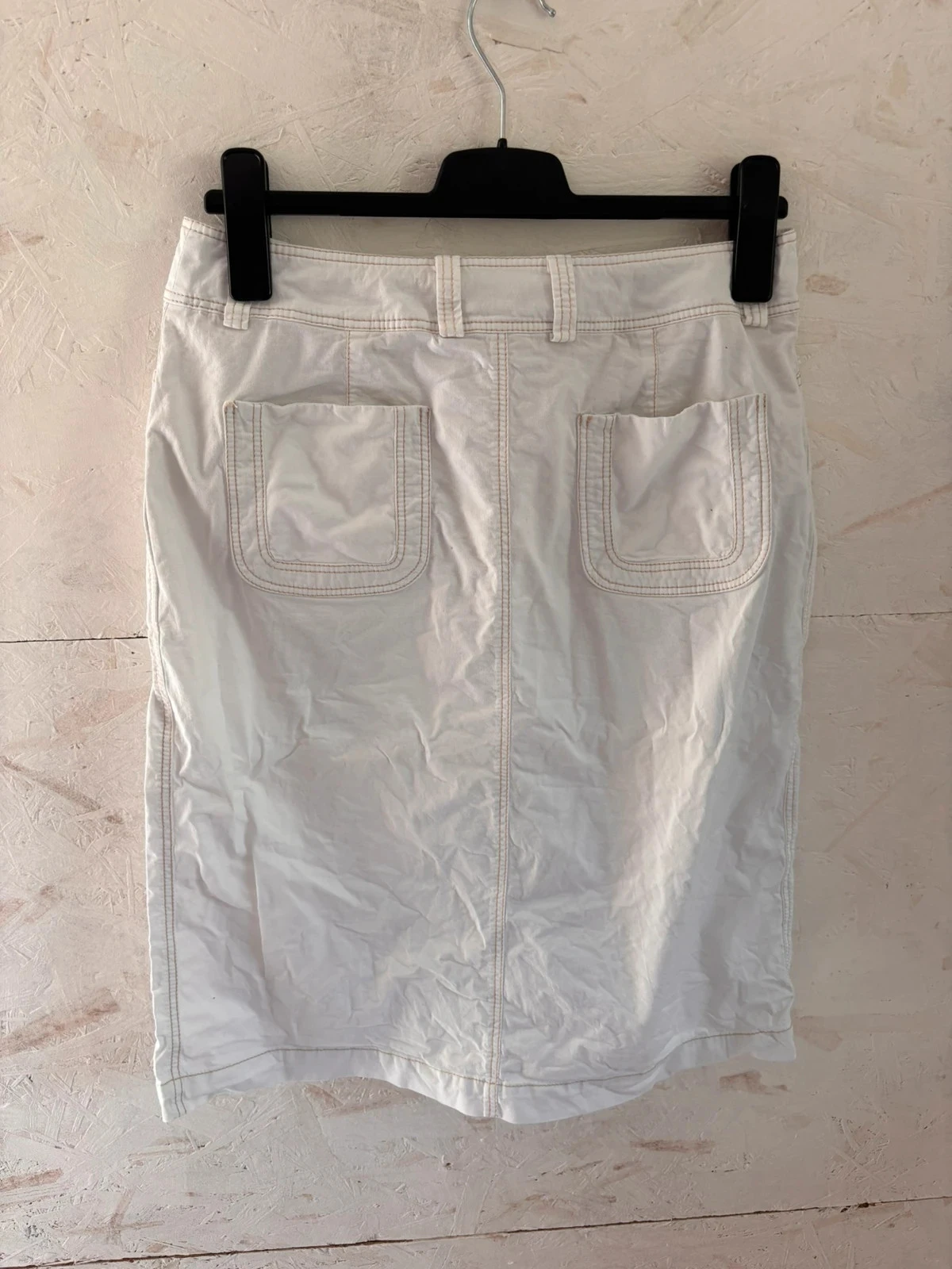 Falda recta blanca estilo safari Jodhpur (Galeries Lafayette) Talla 40 estimada – Muy buen estado – photo 9